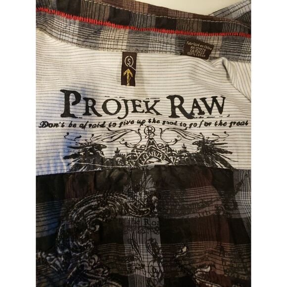 Projek Raw Men Size S Multicolor Shirt Button Up Short Sleeve Plaid - Picture 2 of 5